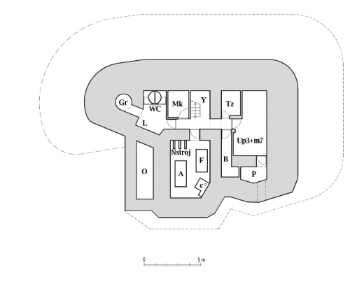 Plán dolního patra objektu StM-S 31a