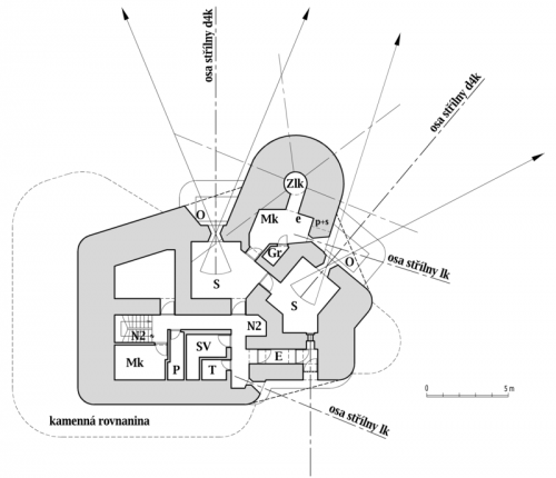 Plán horního patra objektu StM-S 30